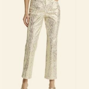 Amylynn  LUPE Printed Metallic Straight Leg‎ Pants NWT